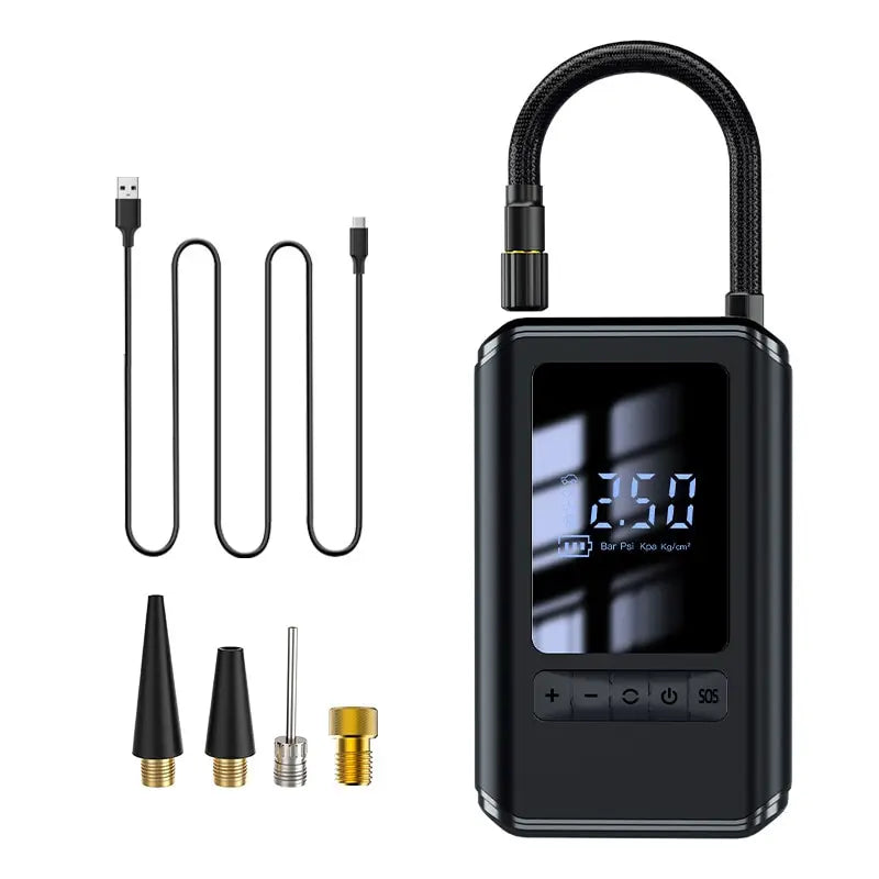 Bomba inflável portátil portátil de carregamento sem fio display digital carro motocicleta pneu multifuncioal bomba combinação .