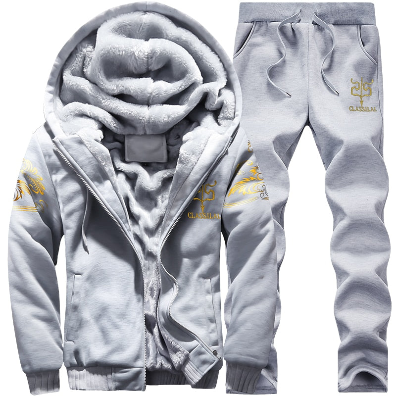 Calça Masculina e Jaqueta Masculina de Lã - Conjunto Completo.