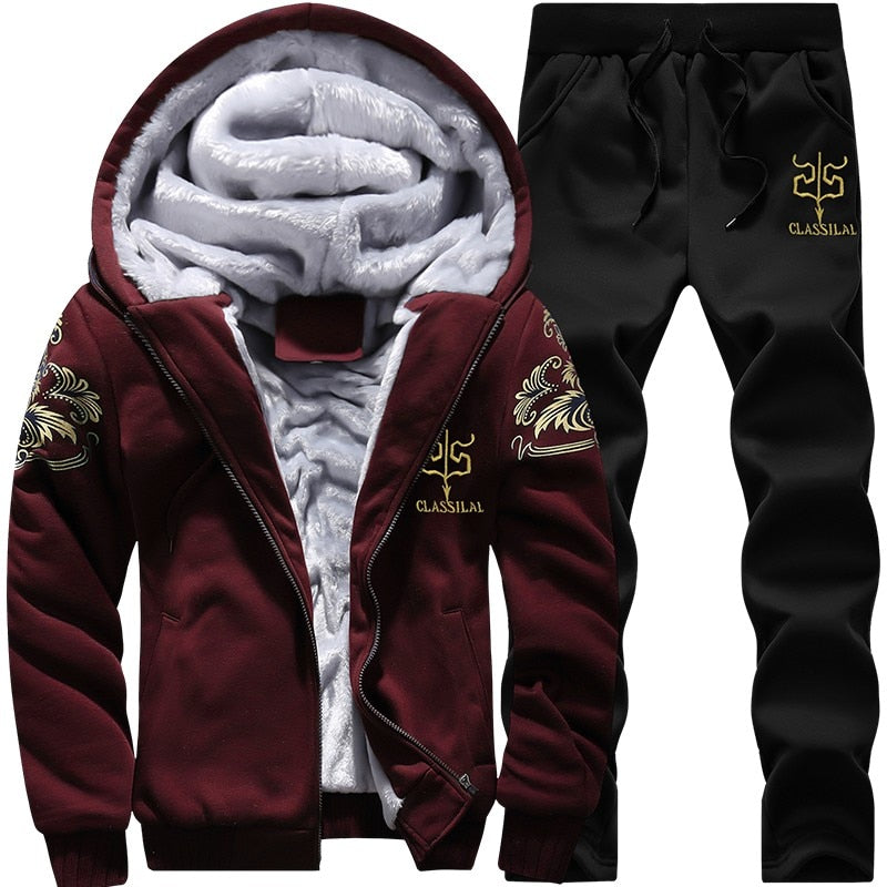 Calça Masculina e Jaqueta Masculina de Lã - Conjunto Completo.