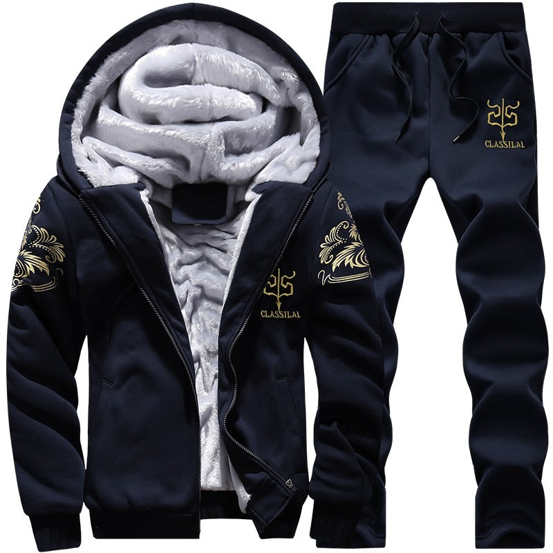 Calça Masculina e Jaqueta Masculina de Lã - Conjunto Completo.
