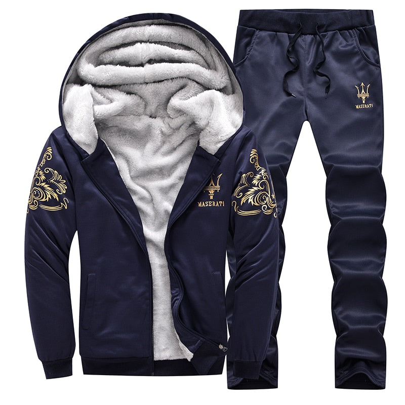 Calça Masculina e Jaqueta Masculina de Lã - Conjunto Completo.