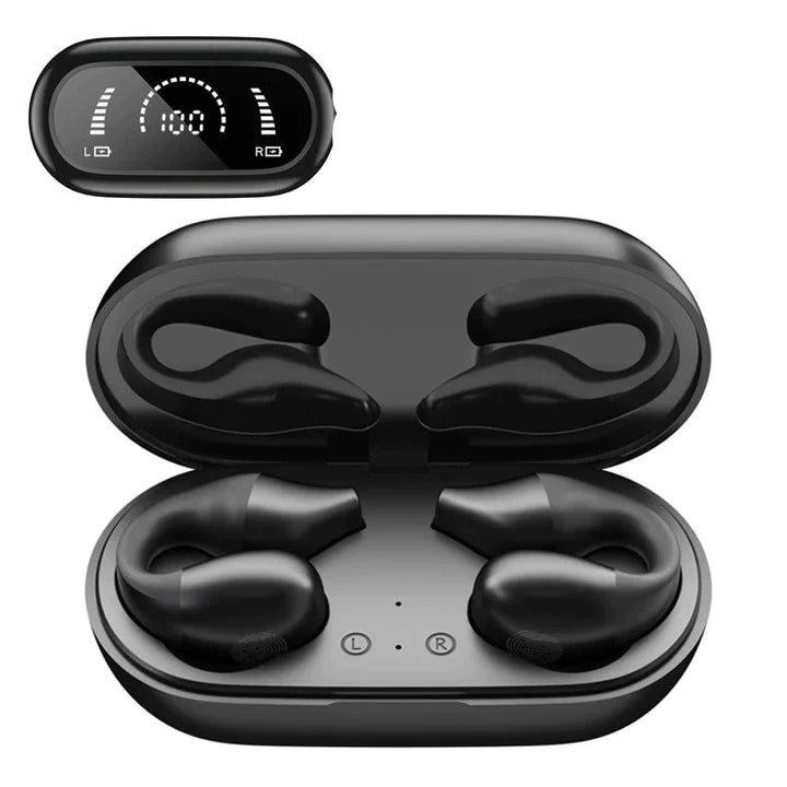 Fone de ouvido bluetooth de condução óssea - تجربة الصوت 
