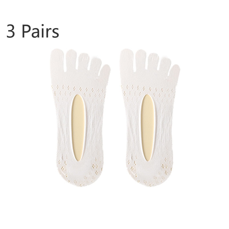 3 pares mulheres cinco dedos do pé respirável