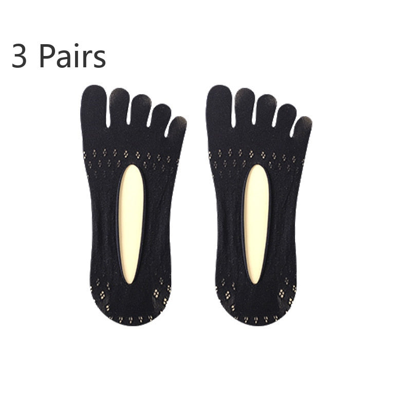 3 pares mulheres cinco dedos do pé respirável
