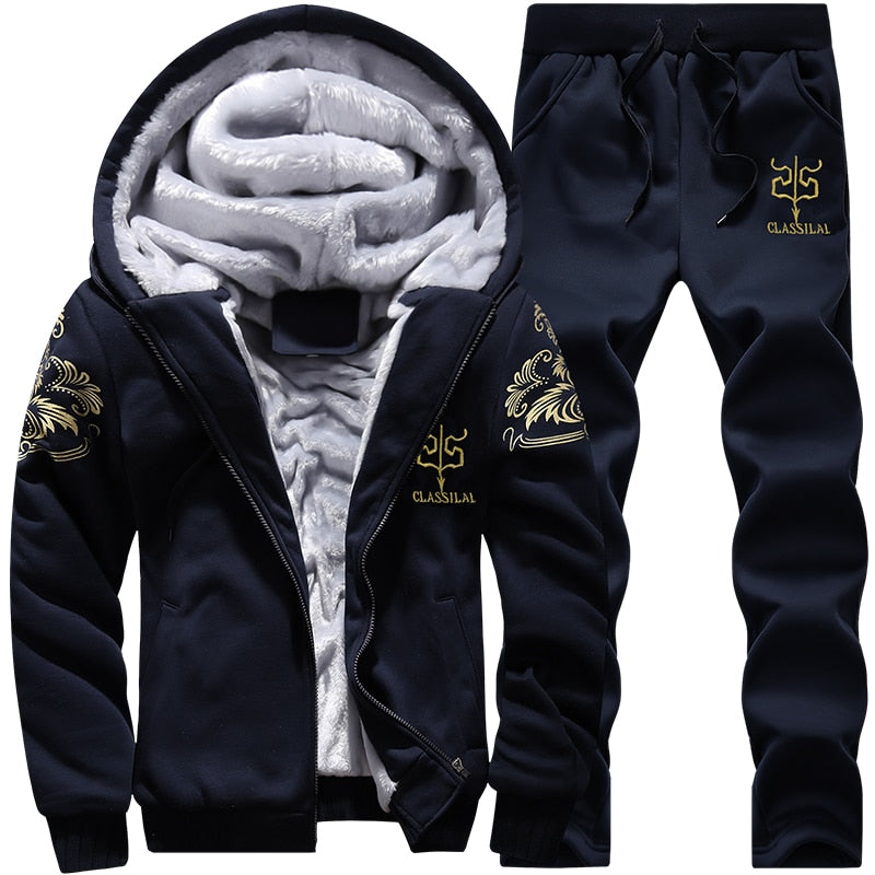 Calça Masculina e Jaqueta Masculina de Lã - Conjunto Completo.